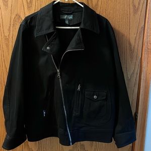 Ralph Lauren Jean Company Asymmetrical Zip Jean Jacket Plus Size